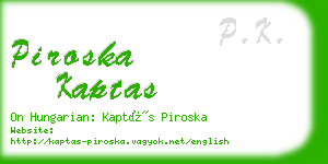 piroska kaptas business card